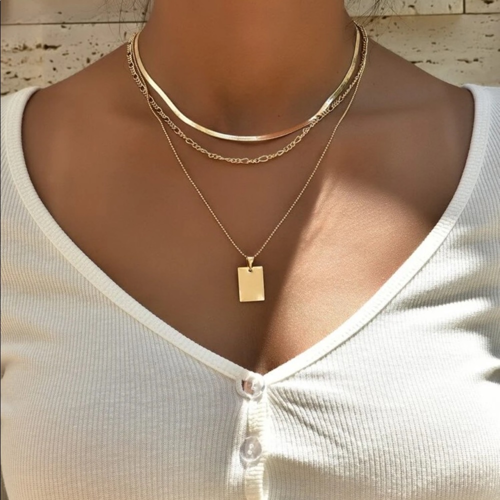 ¥18k Multiplayer Gold Medalion Neckalce
